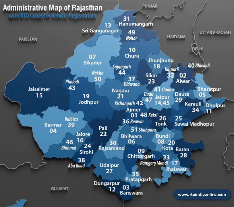 rajasthan rto map